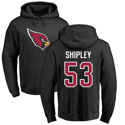Arizona Cardinals Men Black A.Q. Shipley Name And Number Logo NFL Football 53 Pullover Hoodie Sweatshirts